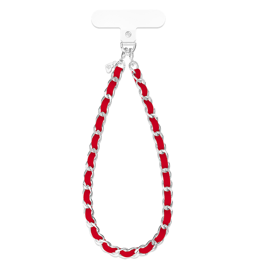 Red Leather Chain Phone Charm